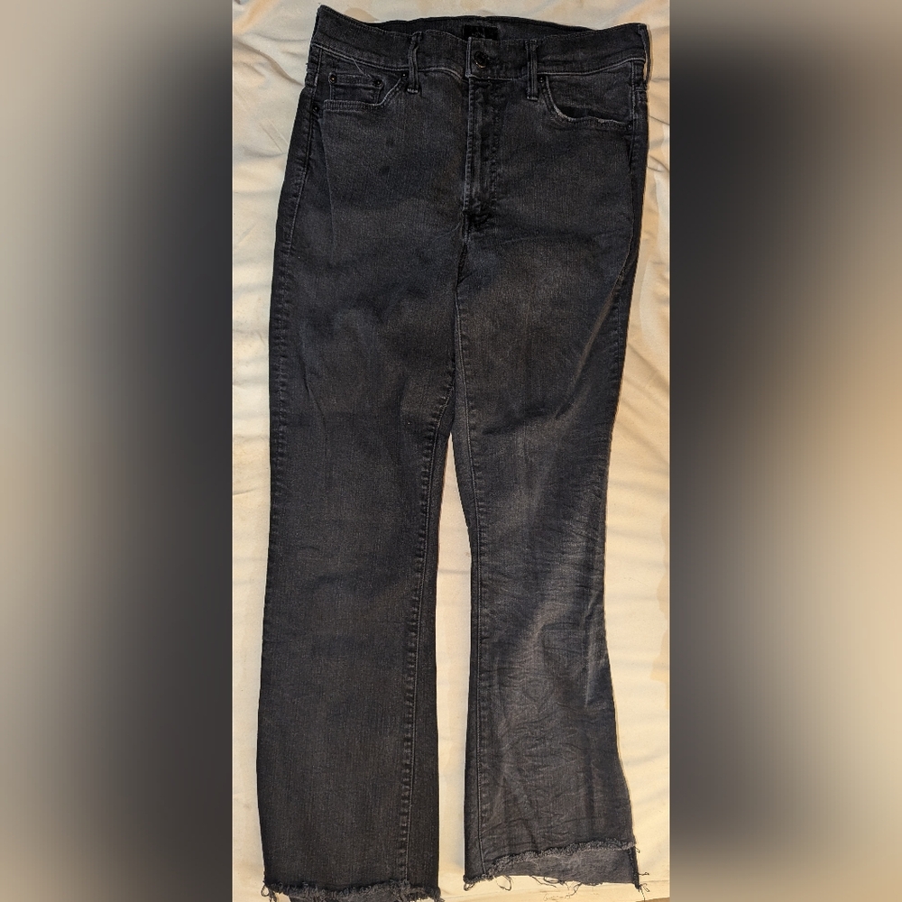 MOTHER Black Straight Leg Jeans